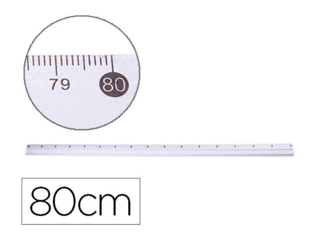 Régua metálica em alumínio 80 cm.