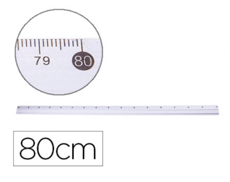 Régua metálica em alumínio 80 cm.