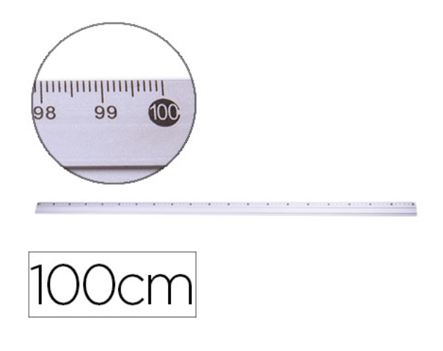 Régua metálica em alumínio 100 cm.