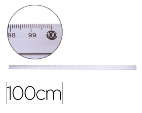 Régua metálica em alumínio 100 cm.